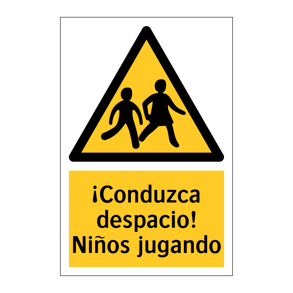 ¡Conduzca despacio! Niños jugando