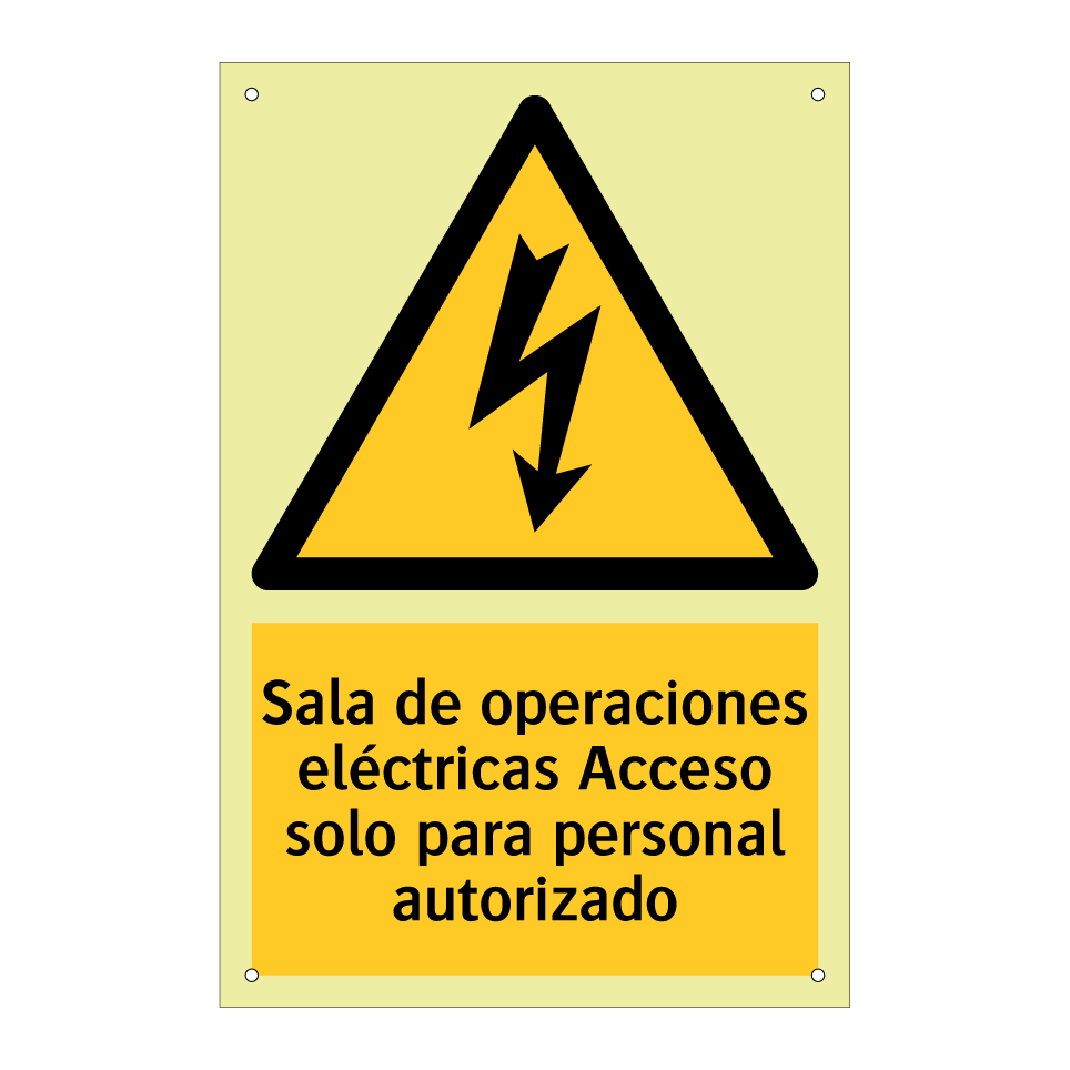Sala de operaciones eléctricas Acceso solo para personal autorizado