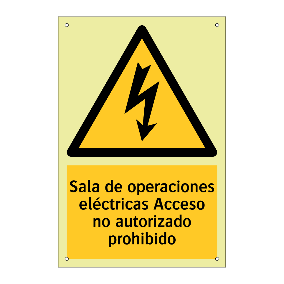 Sala de operaciones eléctricas Acceso no autorizado prohibido