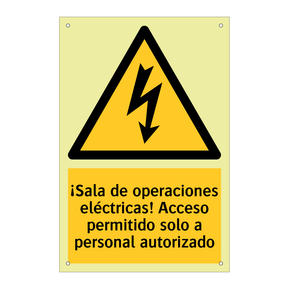 ¡Sala de operaciones eléctricas! Acceso permitido solo a personal autorizado