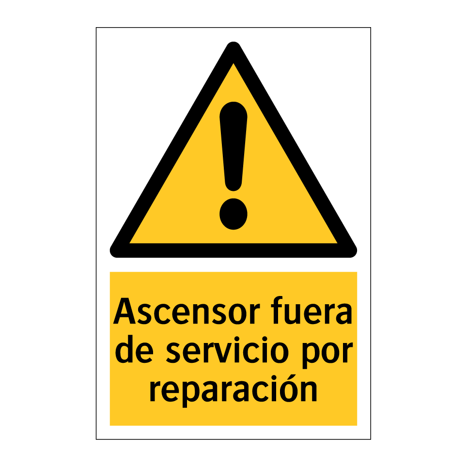 Ascensor fuera de servicio por reparación