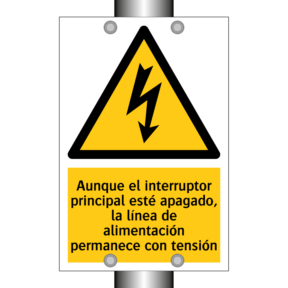 Aunque el interruptor principal esté apagado, la línea de alimentación permanece con tensión