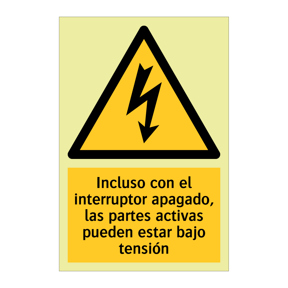 Incluso con el interruptor apagado, las partes activas pueden estar bajo tensión