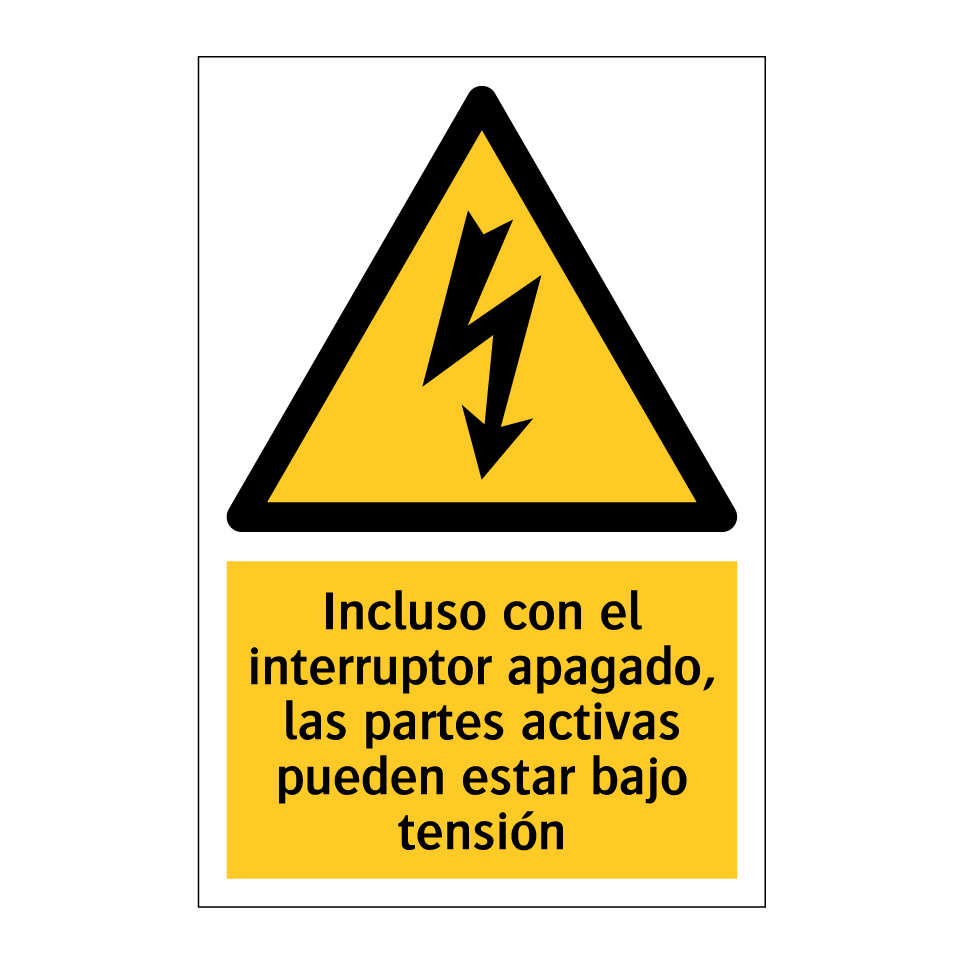 Incluso con el interruptor apagado, las partes activas pueden estar bajo tensión