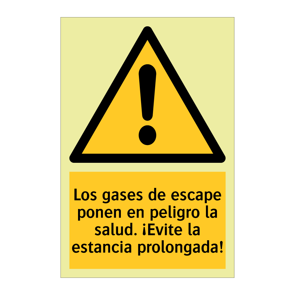Los gases de escape ponen en peligro la salud. ¡Evite la estancia prolongada!