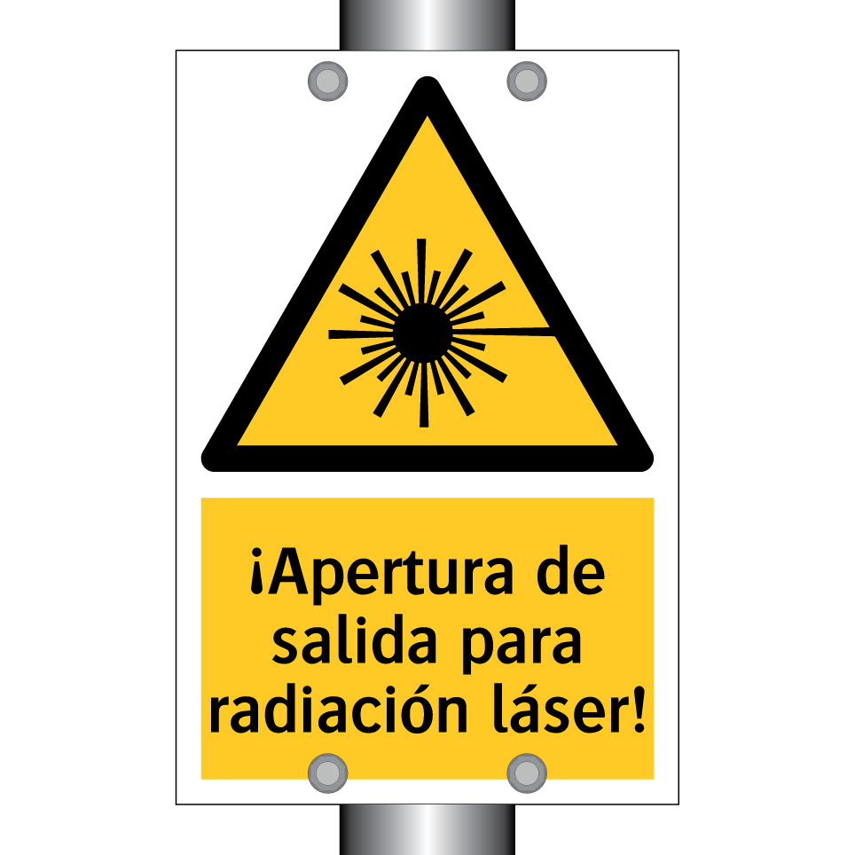 ¡Apertura de salida para radiación láser!