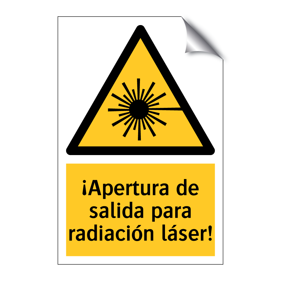 ¡Apertura de salida para radiación láser!