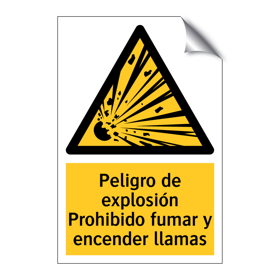 Peligro de explosión Prohibido fumar y encender llamas