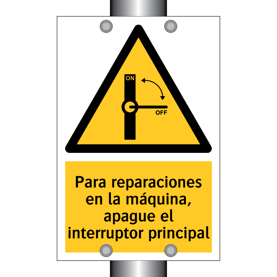 Para reparaciones en la máquina, apague el interruptor principal