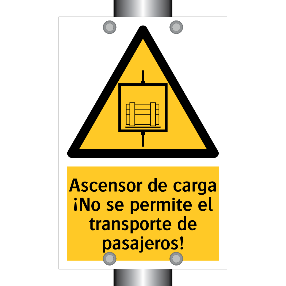 Ascensor de carga ¡No se permite el transporte de pasajeros!
