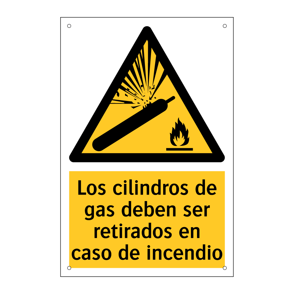 Los cilindros de gas deben ser retirados en caso de incendio