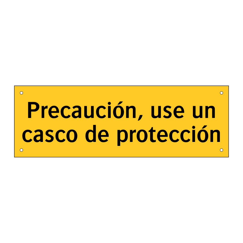 Precaución, use un casco de protección