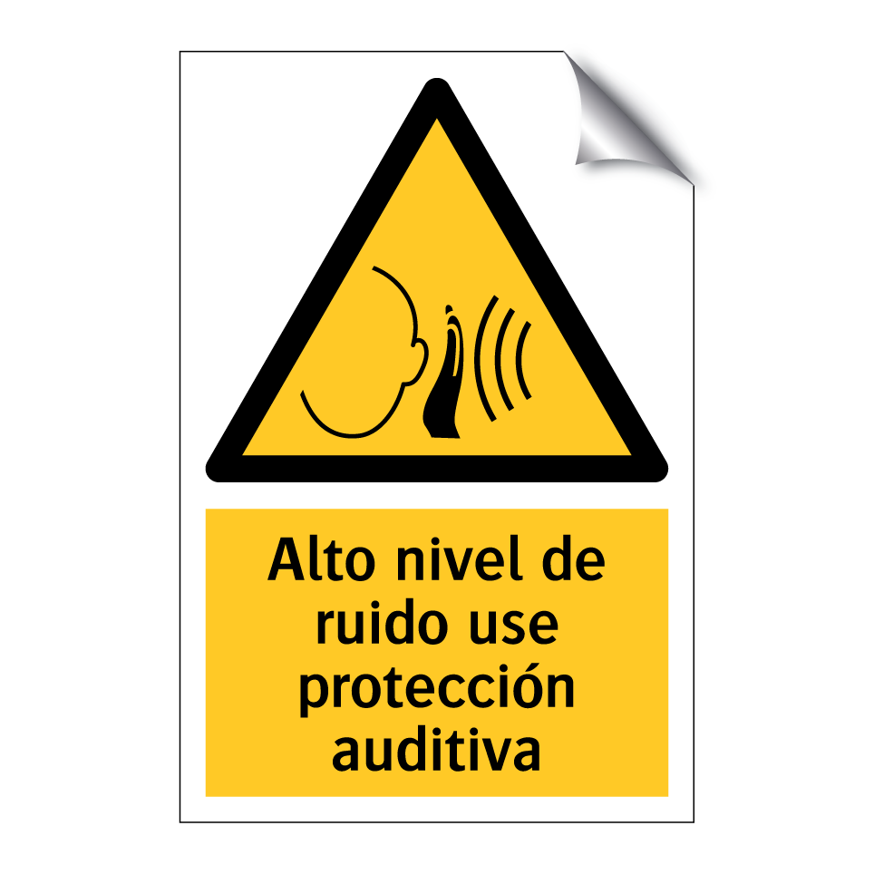 Alto nivel de ruido use protección auditiva