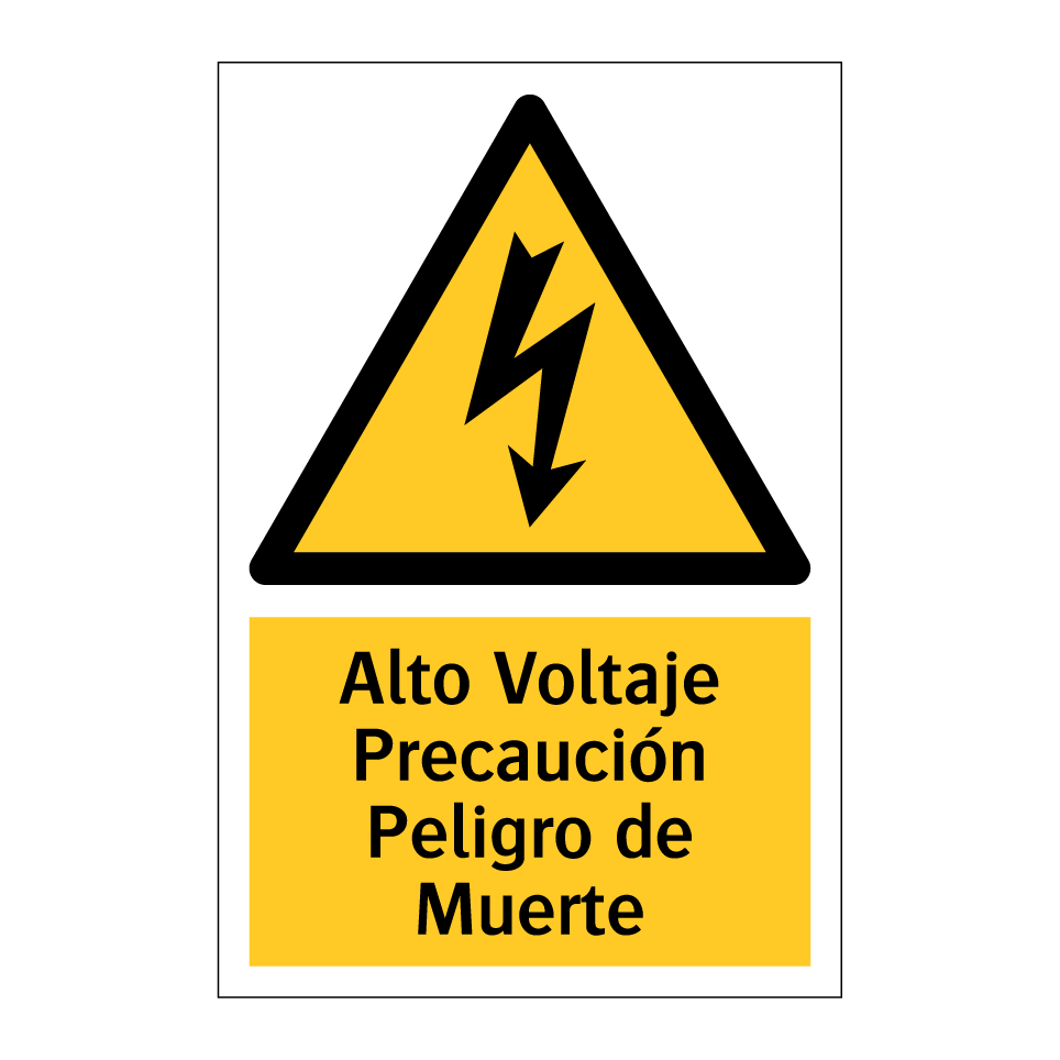 Alto Voltaje Precaución Peligro de Muerte