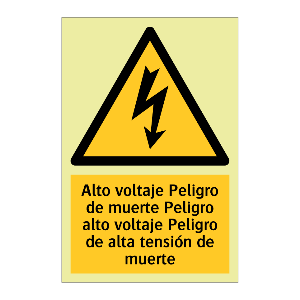 Alto voltaje Peligro de muerte Peligro alto voltaje Peligro de alta tensión de muerte