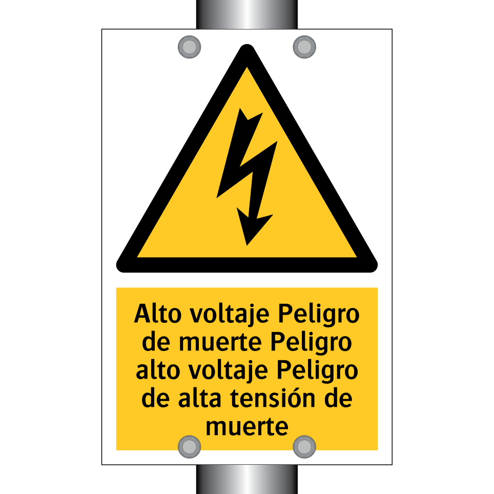 Alto voltaje Peligro de muerte Peligro alto voltaje Peligro de alta tensión de muerte