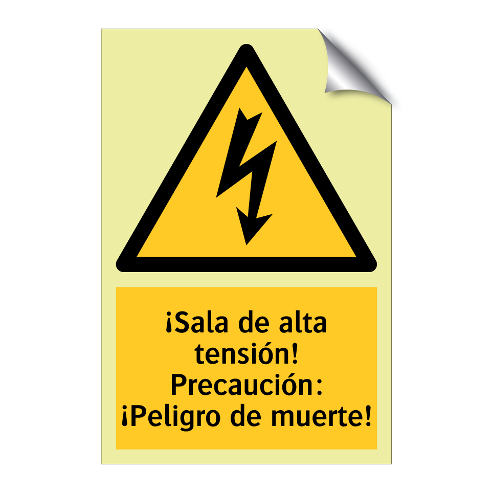 ¡Sala de alta tensión! Precaución: ¡Peligro de muerte!