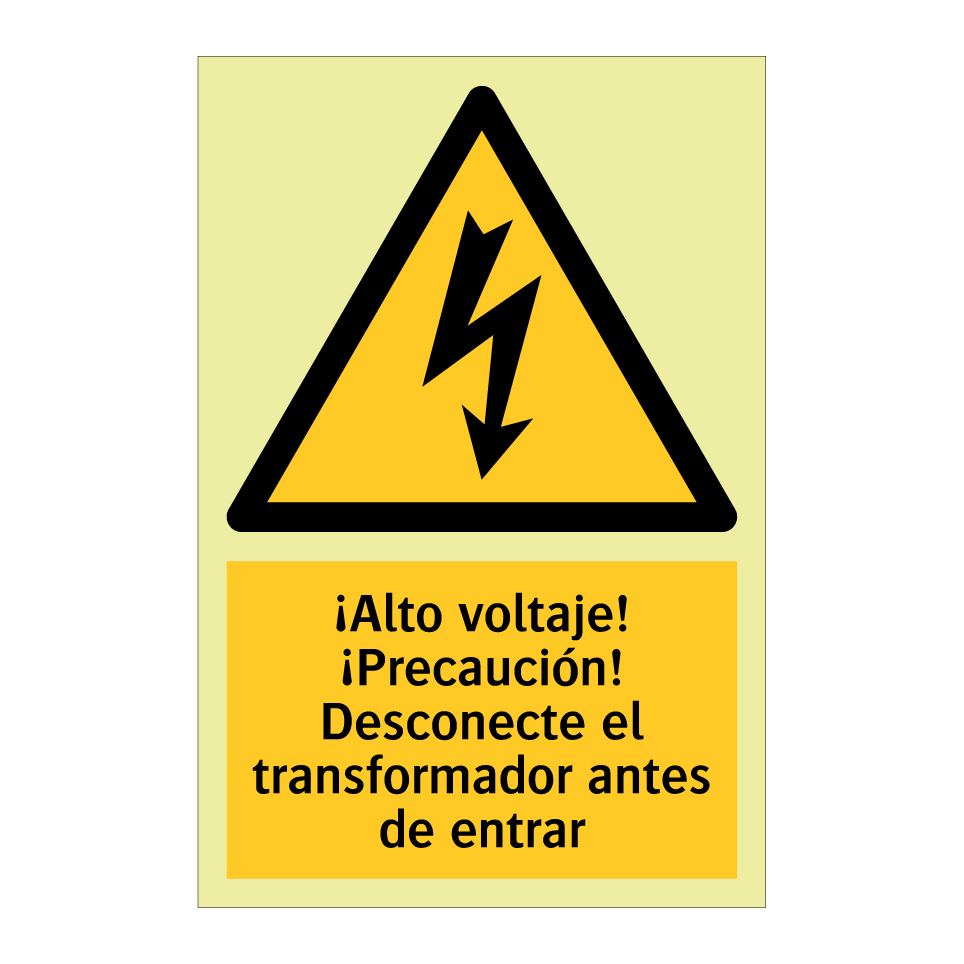 ¡Alto voltaje! ¡Precaución! Desconecte el transformador antes de entrar