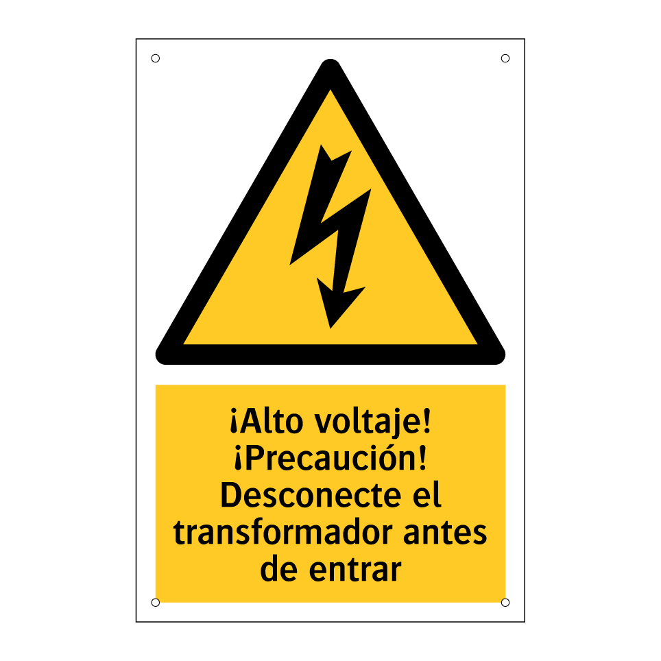 ¡Alto voltaje! ¡Precaución! Desconecte el transformador antes de entrar