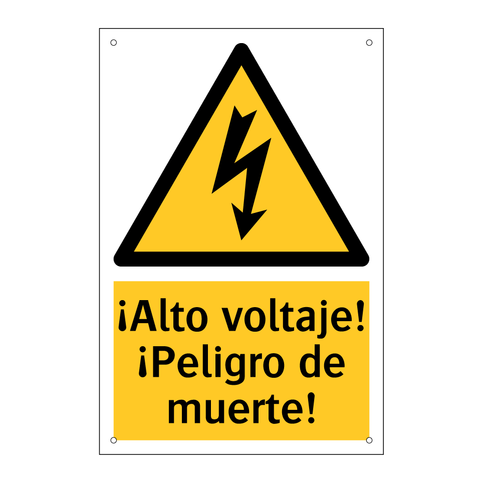 ¡Alto voltaje! ¡Peligro de muerte!