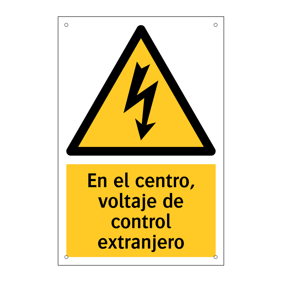 En el centro, voltaje de control extranjero