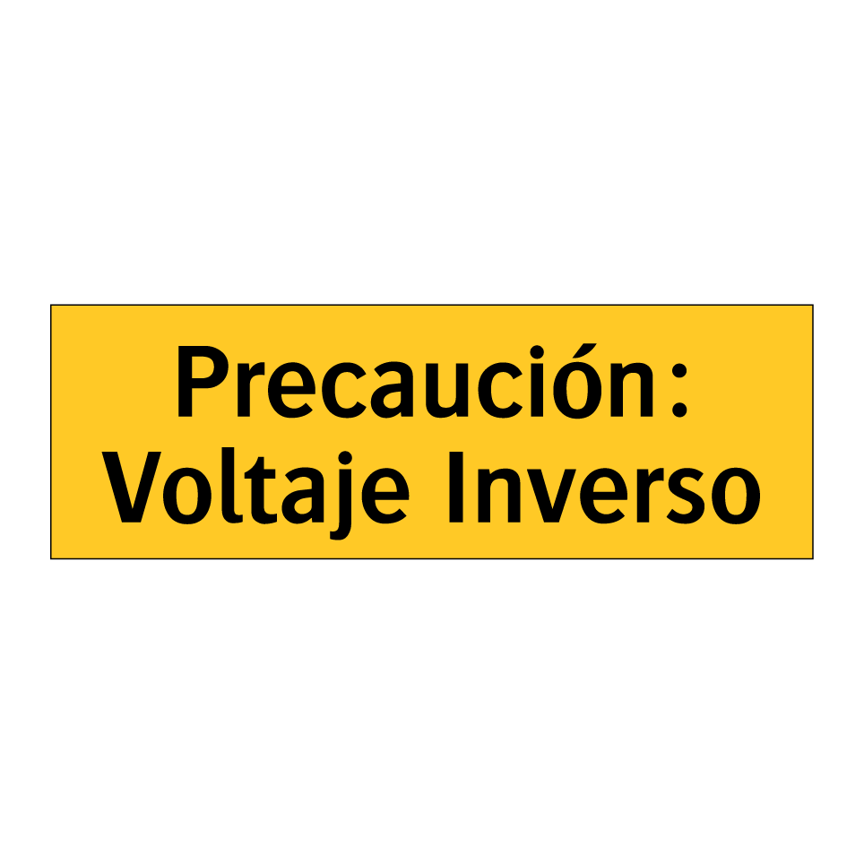 Precaución: Voltaje Inverso