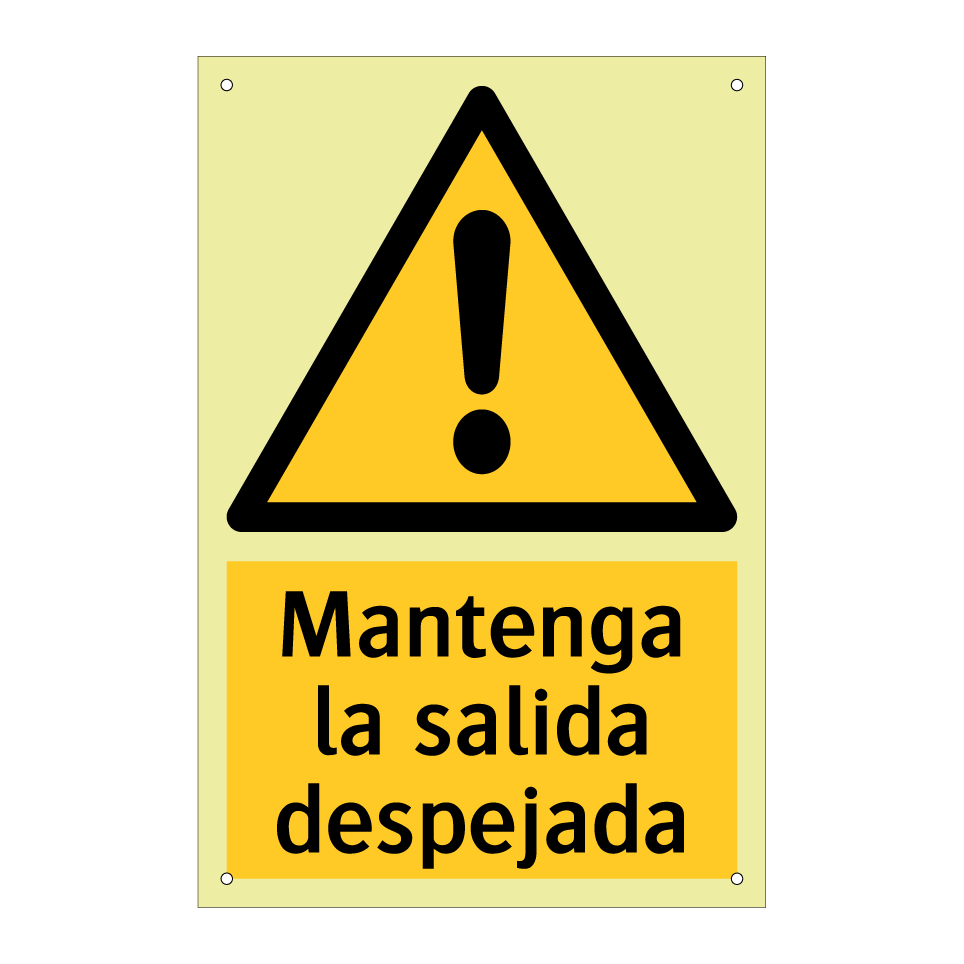 Mantenga la salida despejada