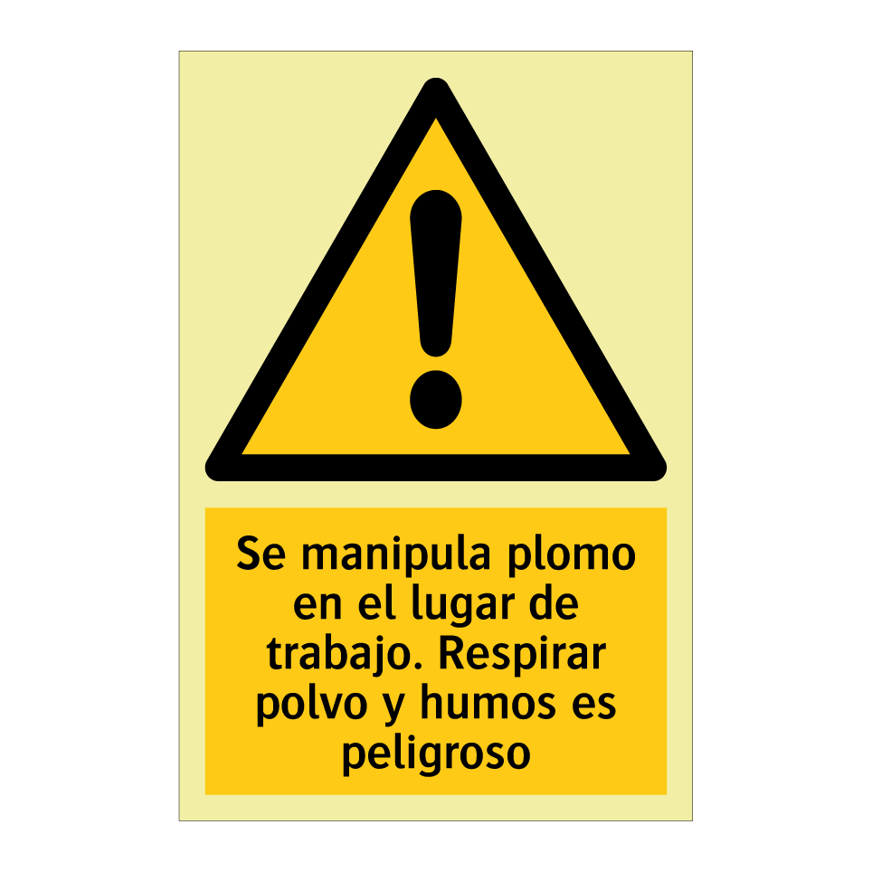 Se manipula plomo en el lugar de trabajo. Respirar polvo y humos es peligroso