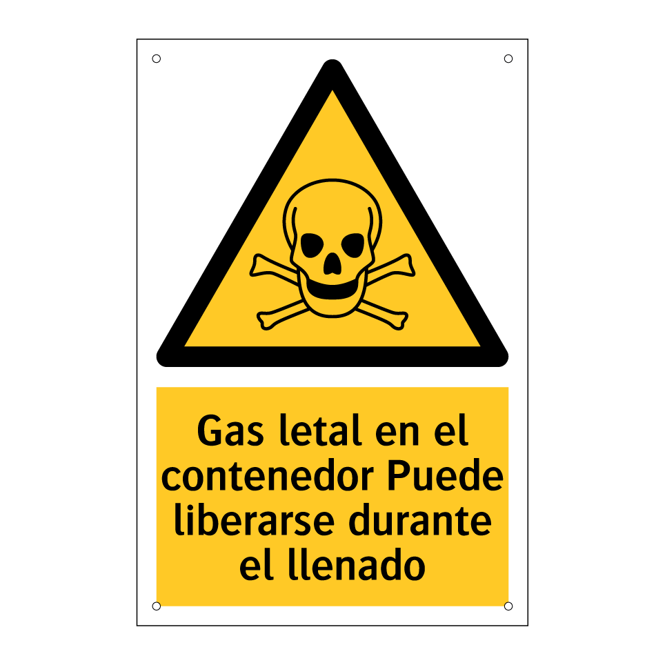 Gas letal en el contenedor Puede liberarse durante el llenado