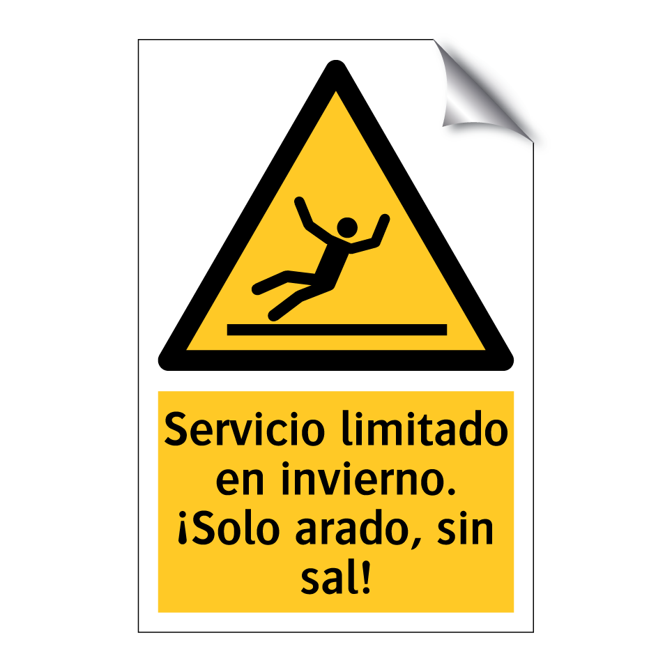 Servicio limitado en invierno. ¡Solo arado, sin sal!