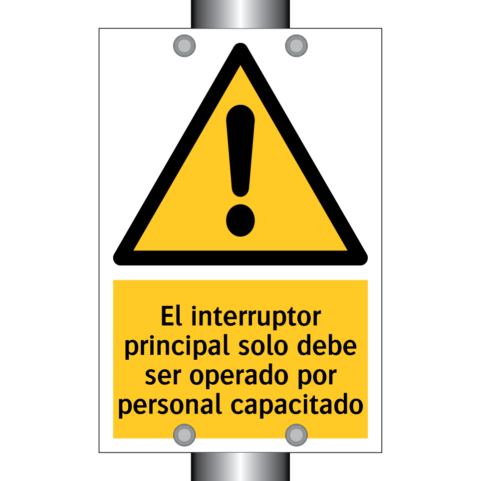 El interruptor principal solo debe ser operado por personal capacitado