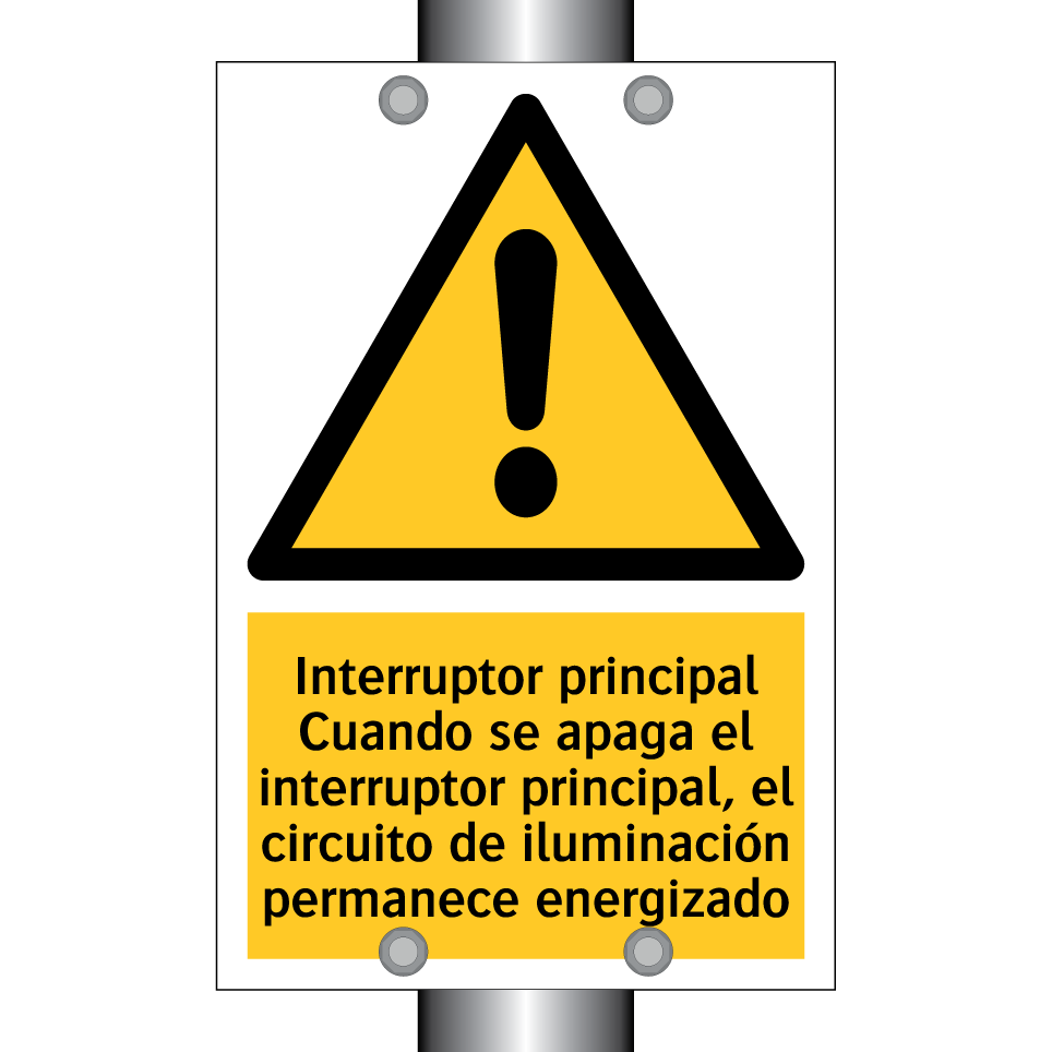 Interruptor principal Cuando se apaga el interruptor principal, el circuito de iluminación permanece energizado