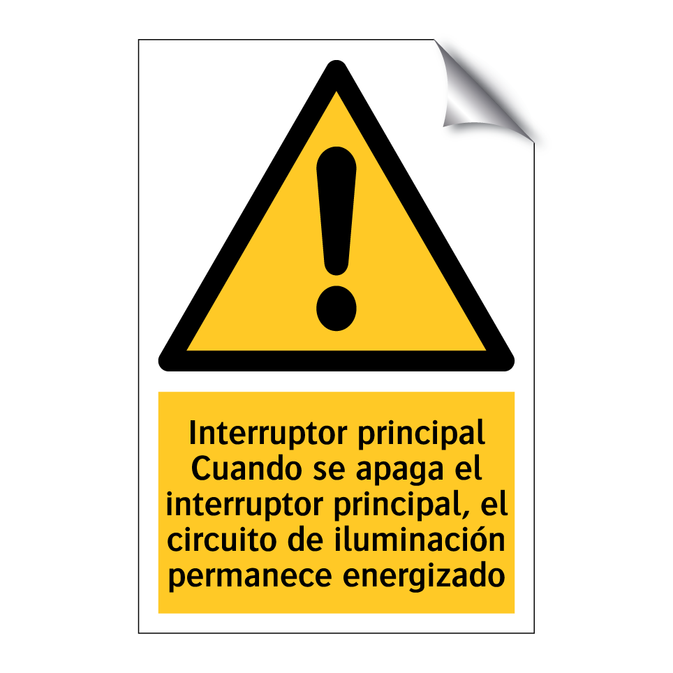Interruptor principal Cuando se apaga el interruptor principal, el circuito de iluminación permanece energizado