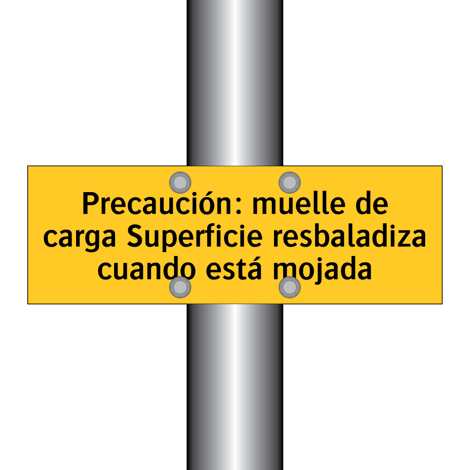Precaución: muelle de carga Superficie resbaladiza cuando está mojada