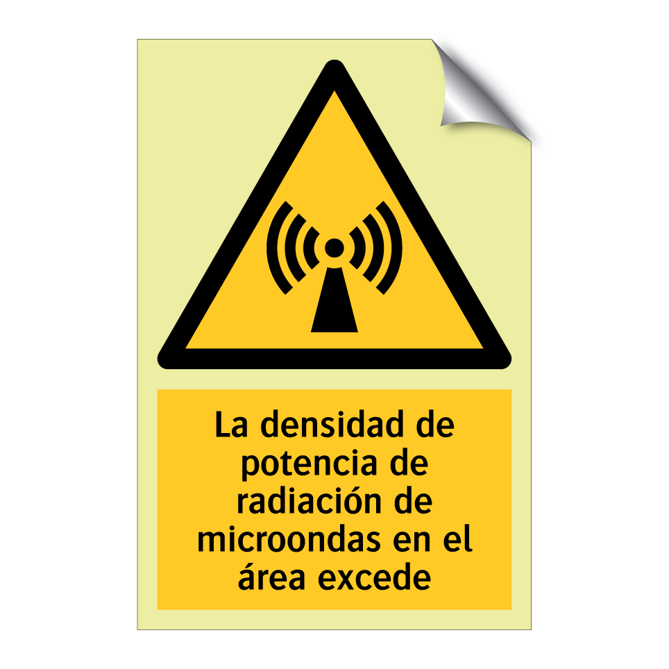 La densidad de potencia de radiación de microondas en el área excede