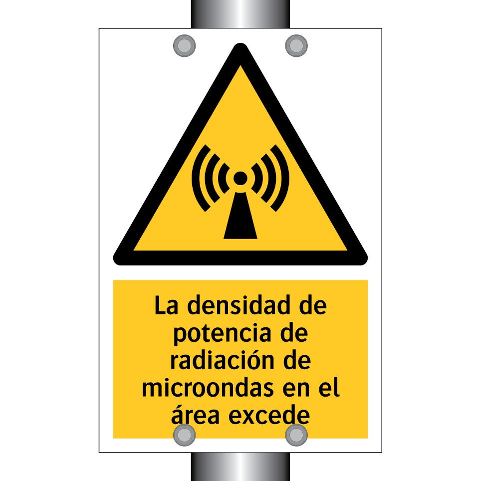 La densidad de potencia de radiación de microondas en el área excede