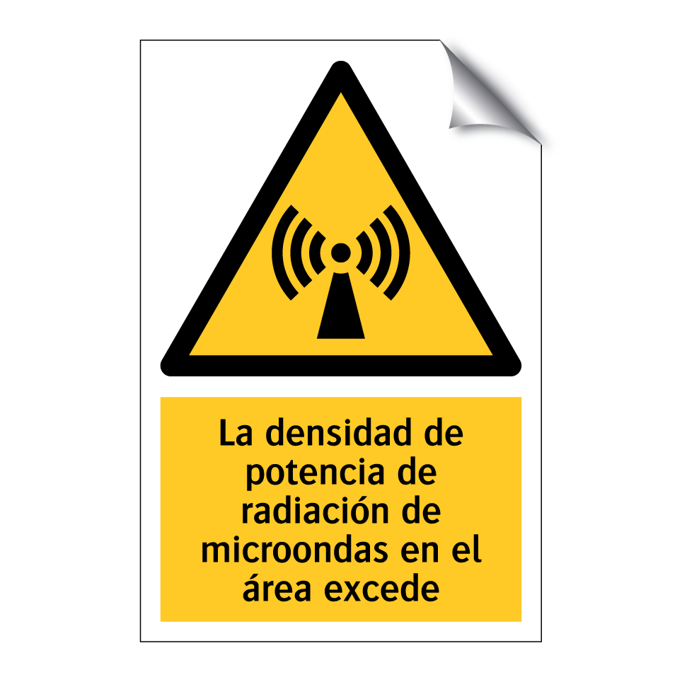 La densidad de potencia de radiación de microondas en el área excede