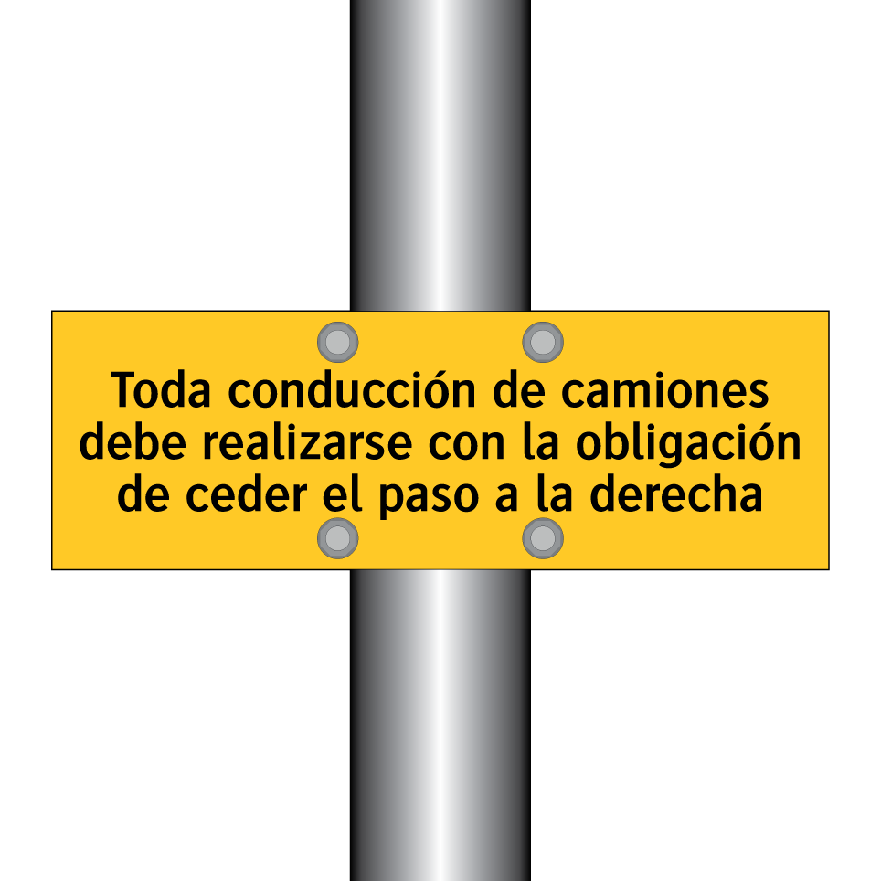 Toda conducción de camiones debe realizarse con la obligación de ceder el paso a la derecha