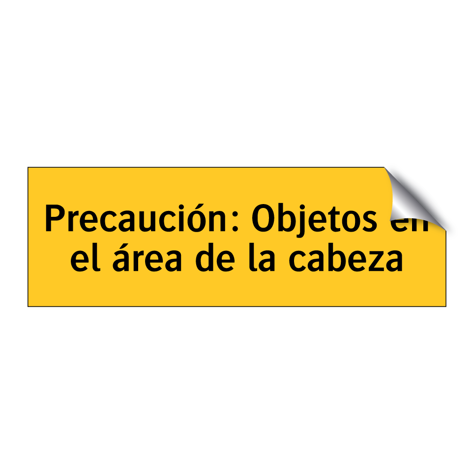 Precaución: Objetos en el área de la cabeza