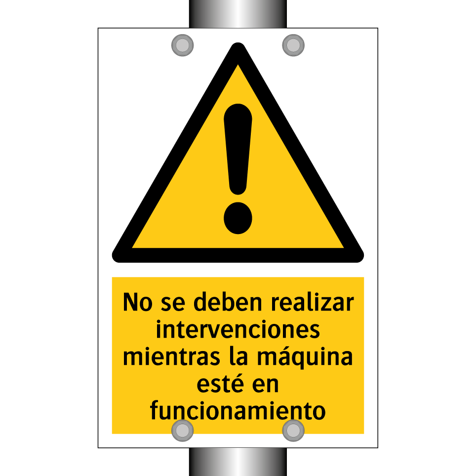 No se deben realizar intervenciones mientras la máquina esté en funcionamiento