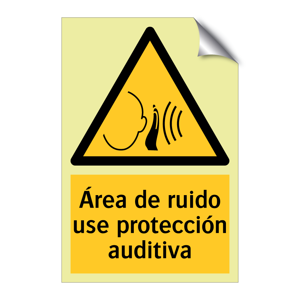 Área de ruido use protección auditiva