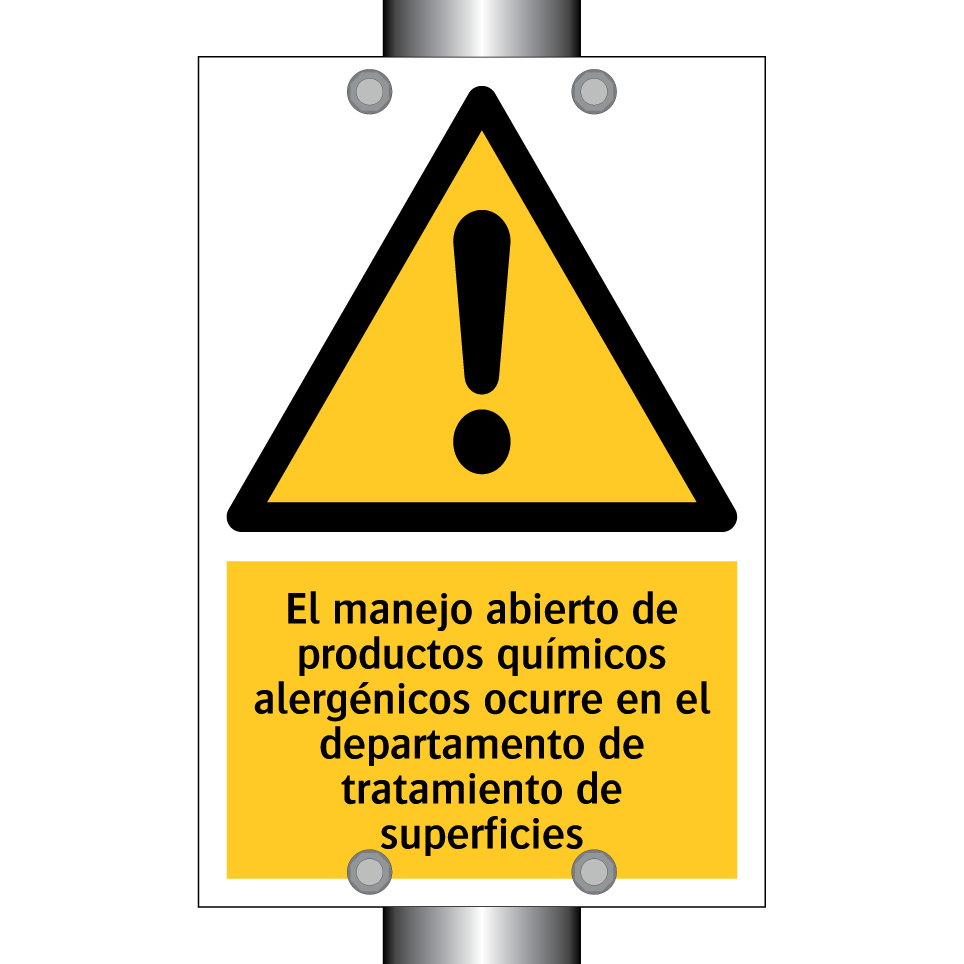 El manejo abierto de productos químicos alergénicos ocurre en el departamento de tratamiento de superficies