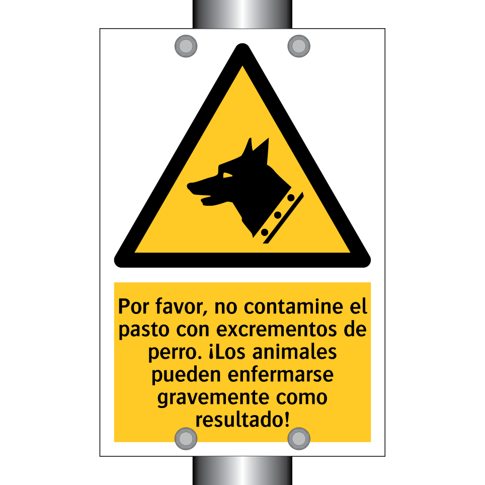 Por favor, no contamine el pasto con excrementos de perro. ¡Los animales pueden enfermarse gravemente como resultado!