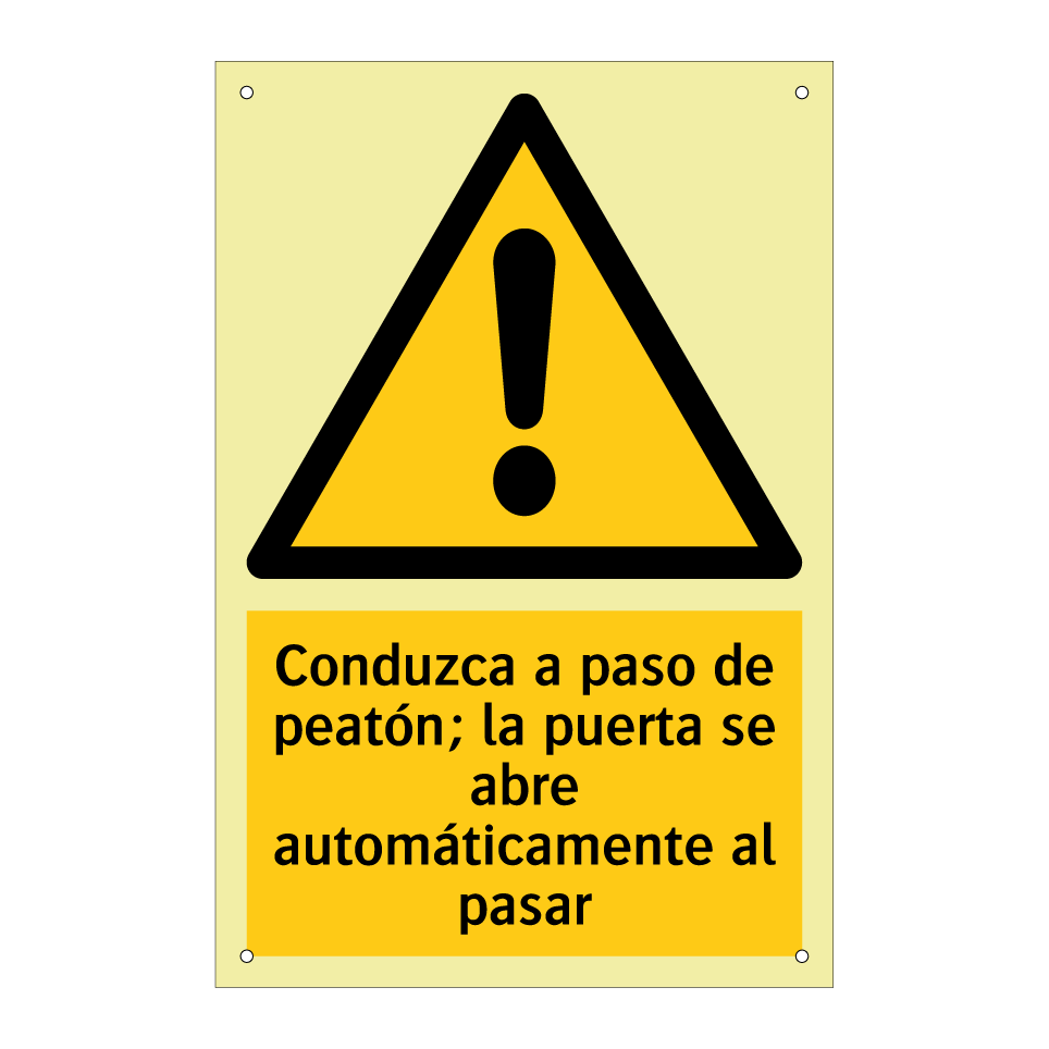 Conduzca a paso de peatón; la puerta se abre automáticamente al pasar