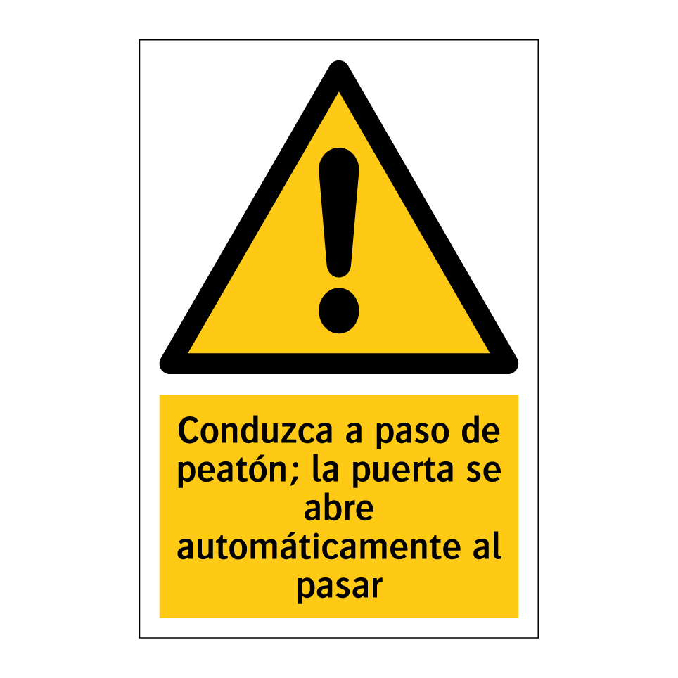 Conduzca a paso de peatón; la puerta se abre automáticamente al pasar