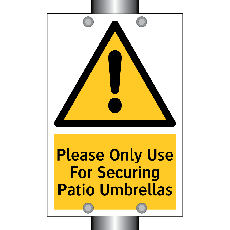 Please Only Use For Securing Patio Umbrellas