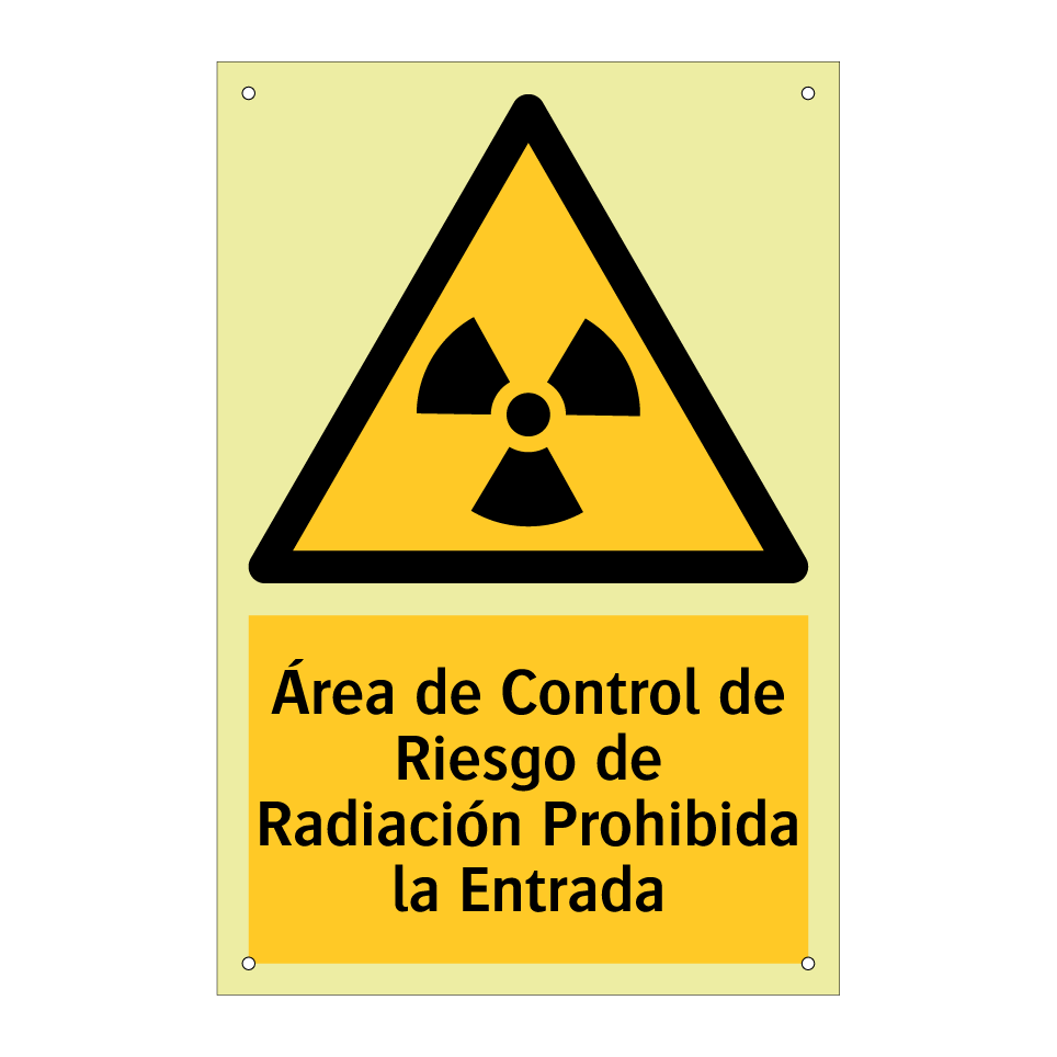 Área de Control de Riesgo de Radiación Prohibida la Entrada