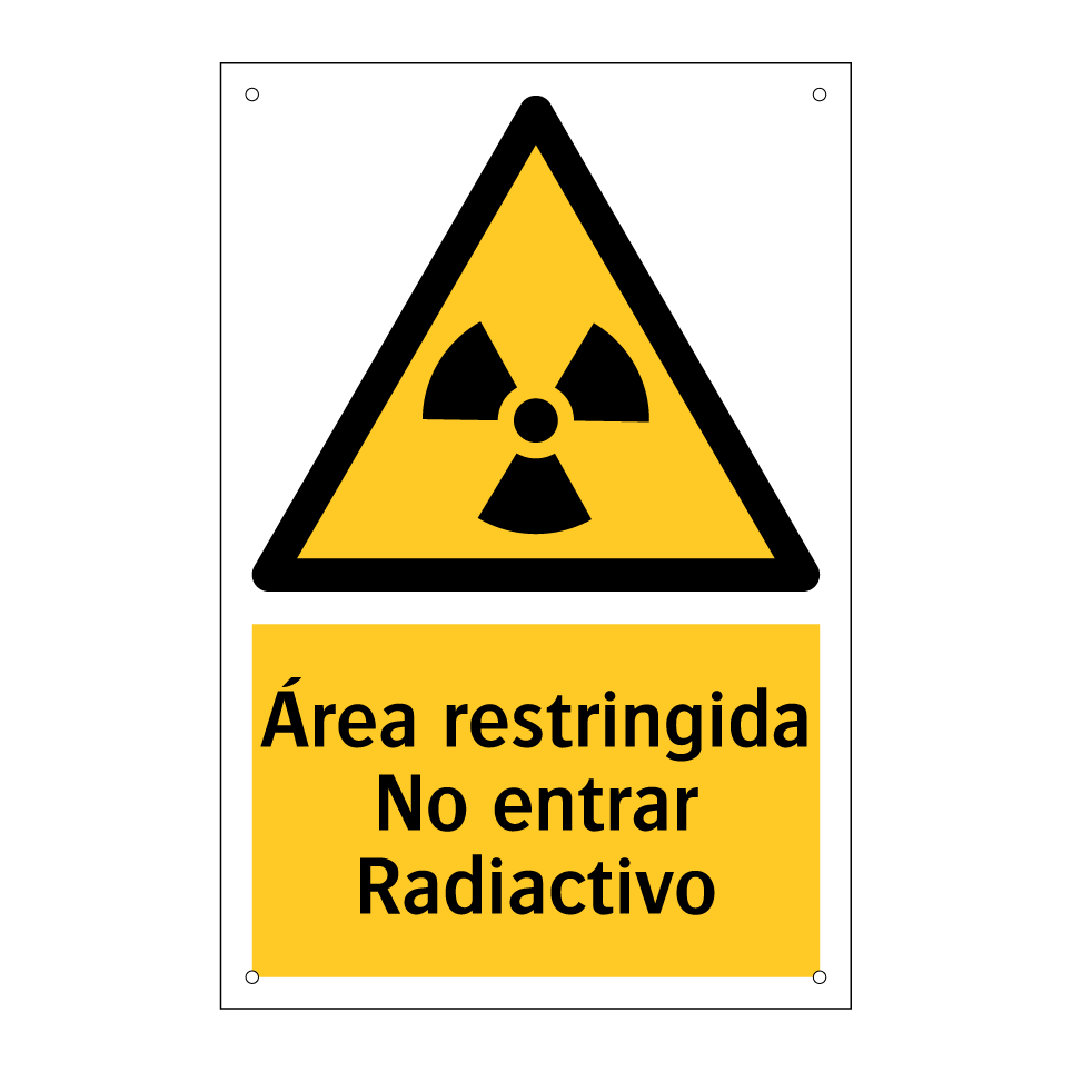 Área restringida No entrar Radiactivo
