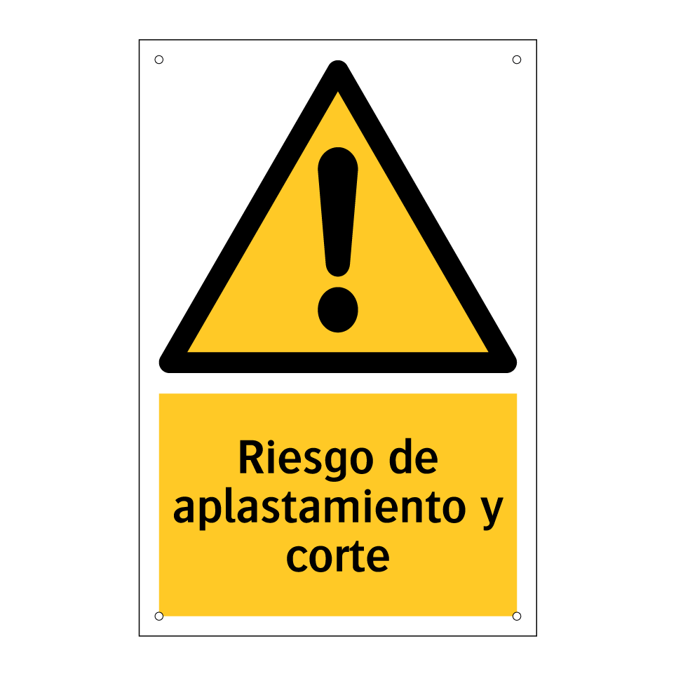 Riesgo de aplastamiento y corte