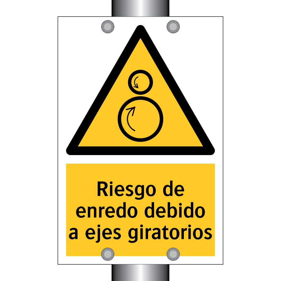 Riesgo de enredo debido a ejes giratorios